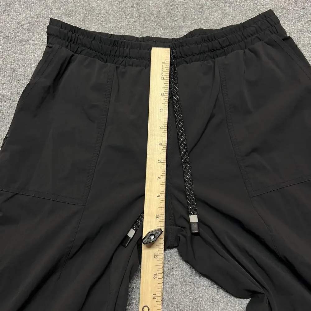 Fabletics Jogger Pants Womens Medium Black Microfiber Elastic Waist Running Gym